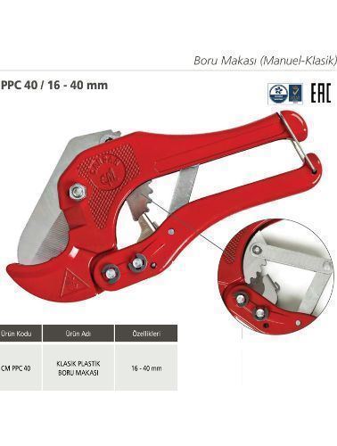 CANDAN KLASİK PVC BORU MAKASI 16 - 40 MM